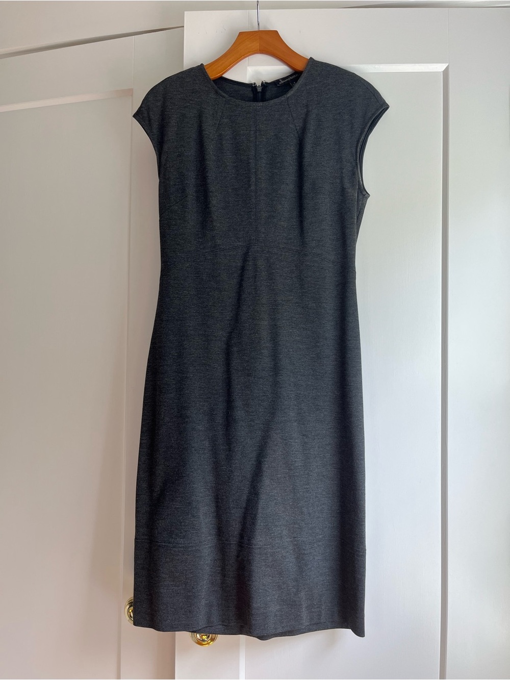 Banana Republic Dark Gray Midi Sheath Dress